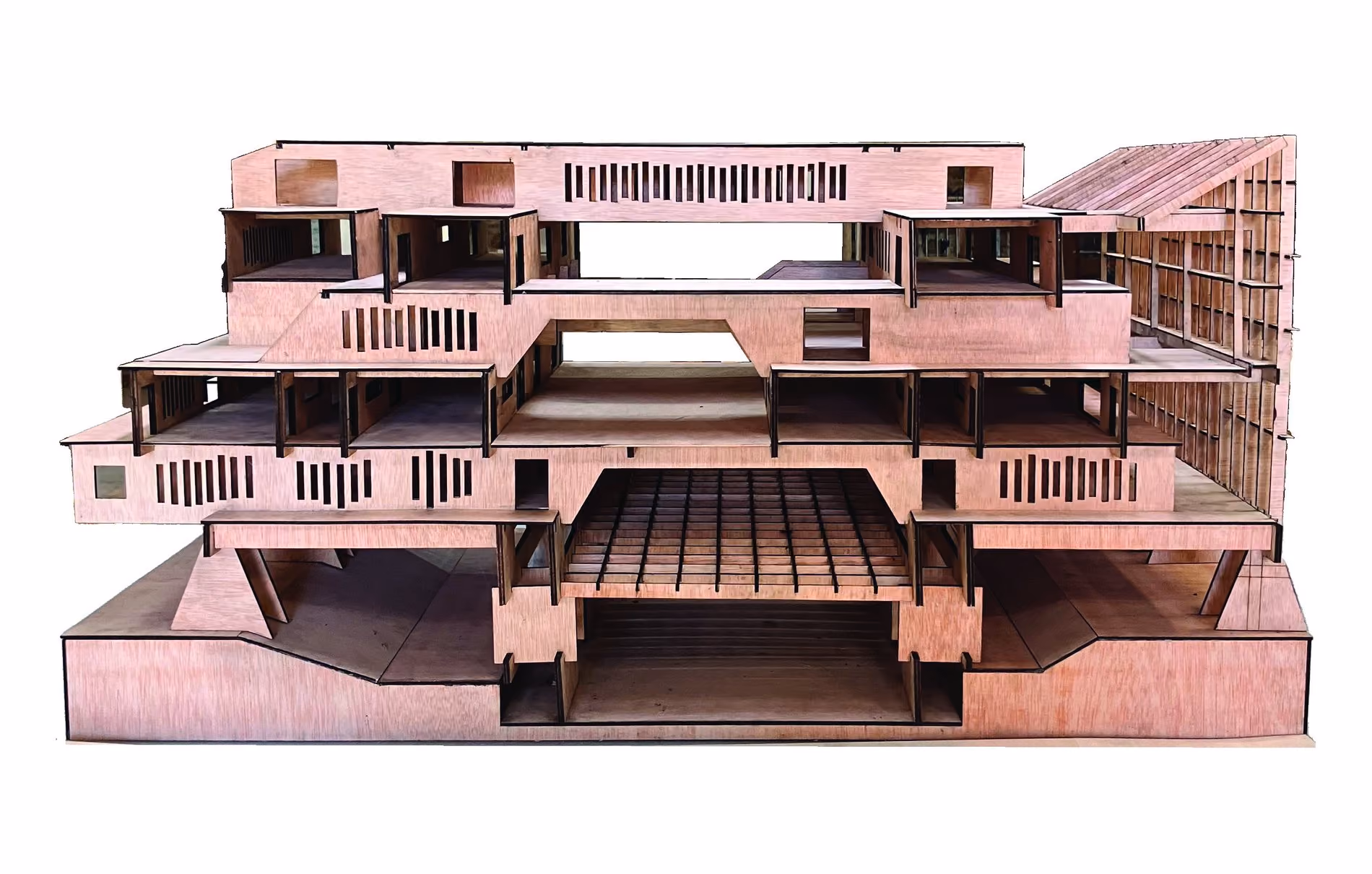 A maquette produced for a CLT structure concept, using digital modelling and fabrication